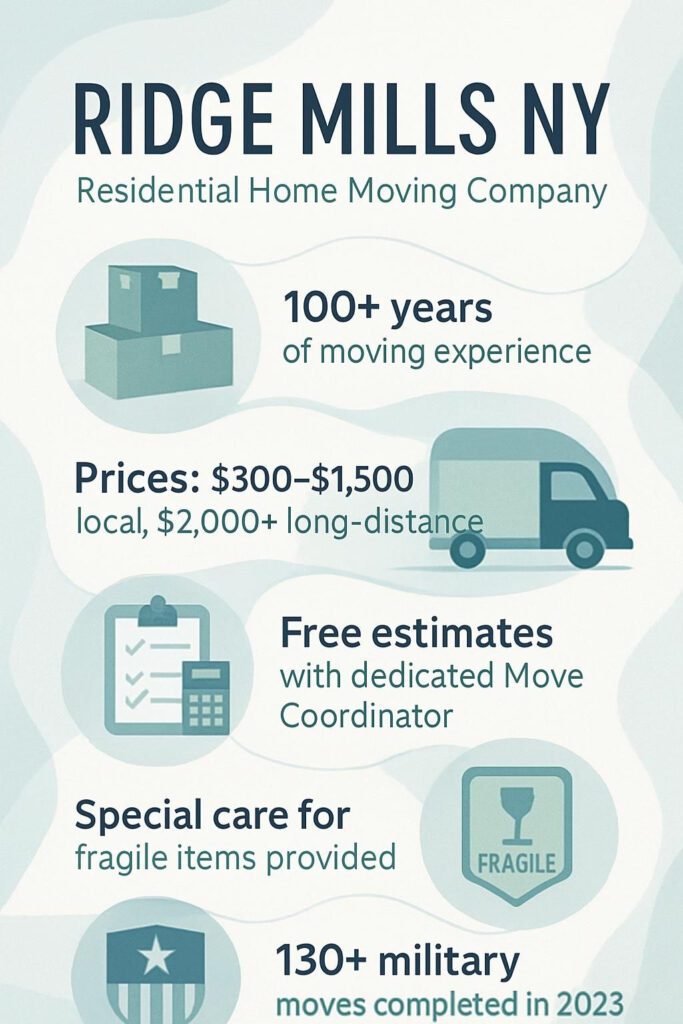 RIDGE MILLS NY - Residential Home Moving Company