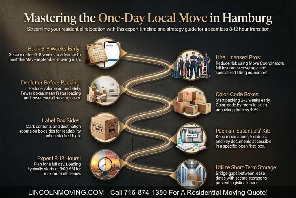 Residential Movers in Hamburg: How to Plan a One-Day Local Move - Call 716-874-1380