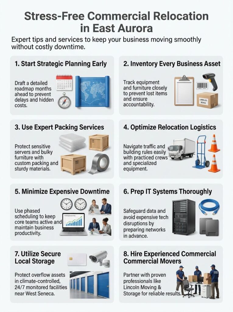 Commercial Movers in East Aurora NY: For A Stress-Free Business Relocation - Call 716-874-1380