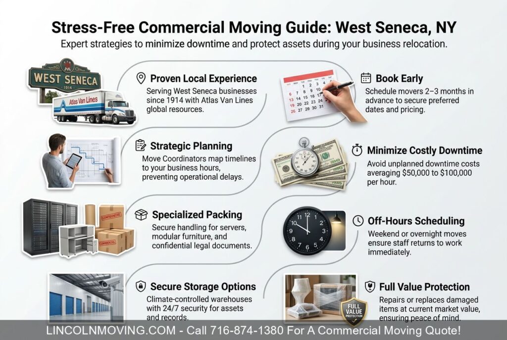 Commercial Movers in West Seneca NY: A Complete Guide to Stress-Free Business Relocation - Call 716-874-1380