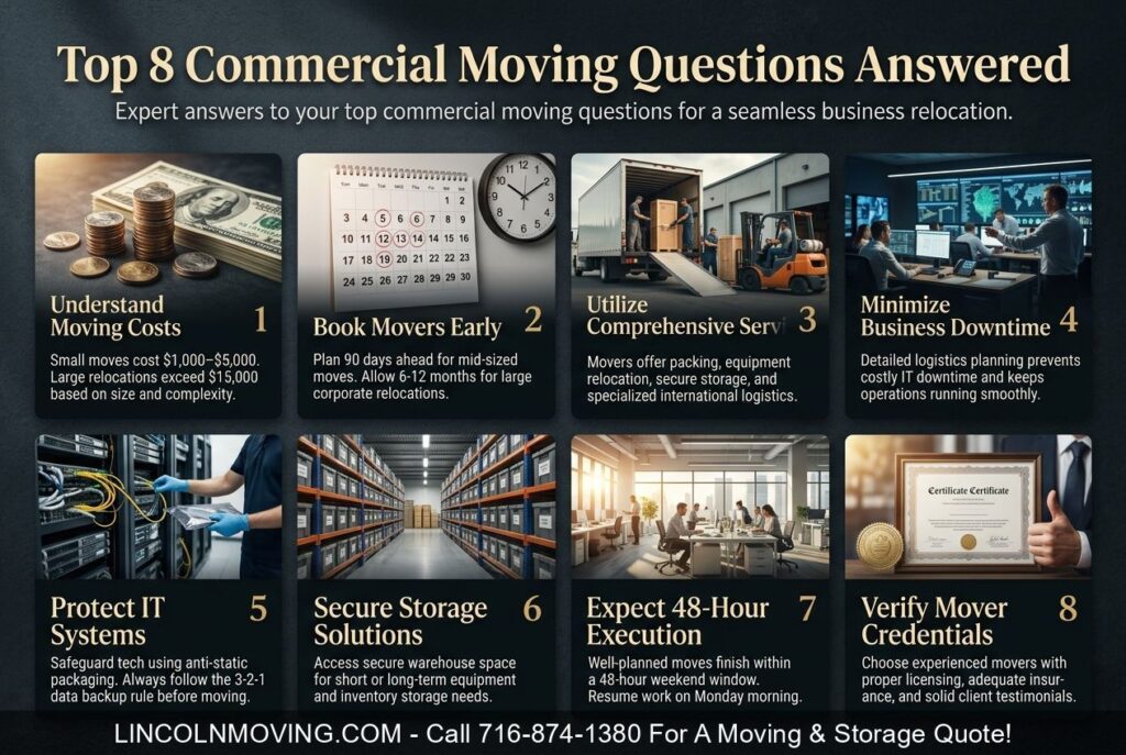 Top 8 Questions About Commercial Movers in Orchard Park NY - Call 716-874-1380