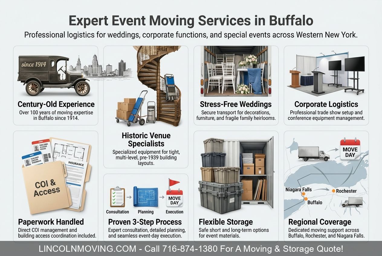 Event Movers Buffalo NY | Wedding & Corporate Event Moving Services - Call 716-874-1380